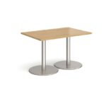 DAMS Monza rectangular dining table with flat round base 1200mm x 800mm-34826