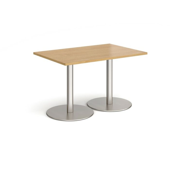 DAMS Monza rectangular dining table with flat round base 1200mm x 800mm-34826