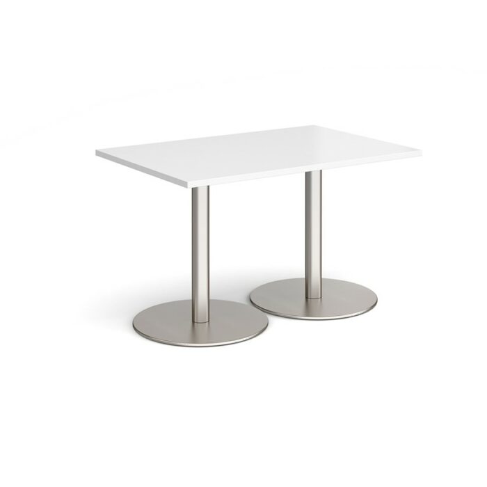 DAMS Monza rectangular dining table with flat round base 1200mm x 800mm-34828