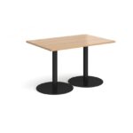 DAMS Monza rectangular dining table with flat round base 1200mm x 800mm-0