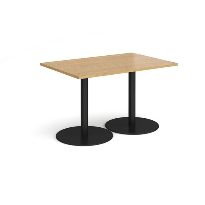 DAMS Monza rectangular dining table with flat round base 1200mm x 800mm-34819