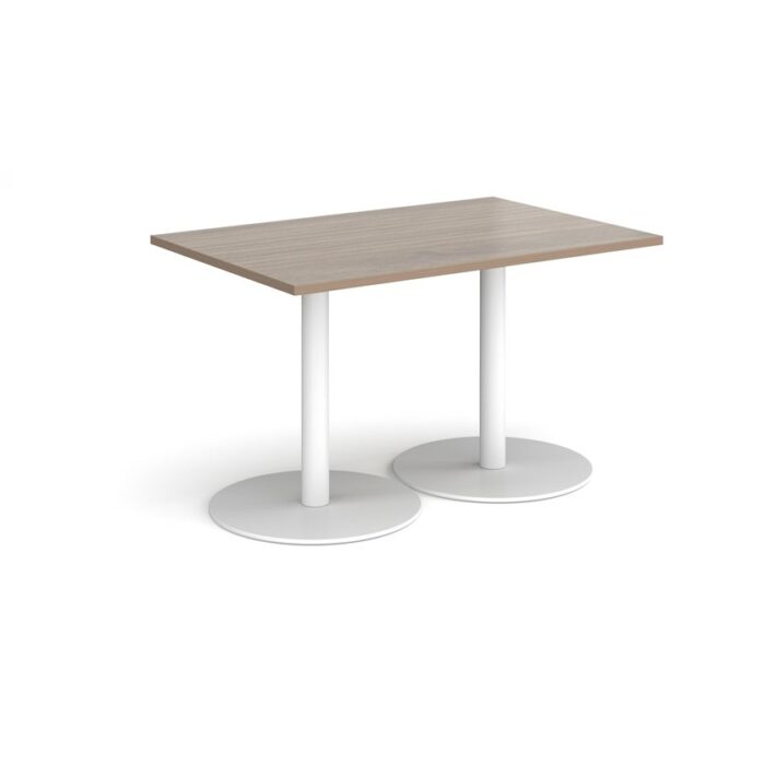 DAMS Monza rectangular dining table with flat round base 1200mm x 800mm-34831
