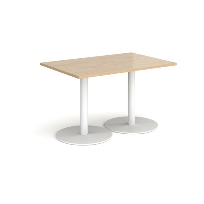 DAMS Monza rectangular dining table with flat round base 1200mm x 800mm-34832