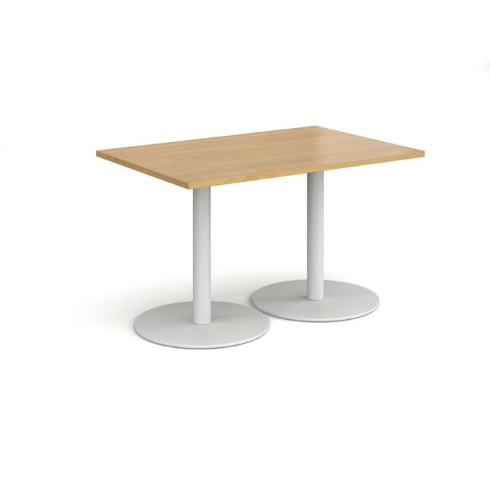 DAMS Monza rectangular dining table with flat round base 1200mm x 800mm-34834
