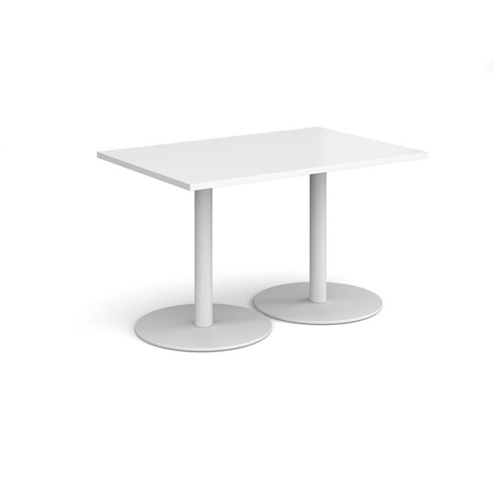 DAMS Monza rectangular dining table with flat round base 1200mm x 800mm-34830