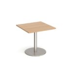 DAMS Monza square dining table with flat round base (800mm)-34805