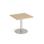 DAMS Monza square dining table with flat round base (800mm)-34804