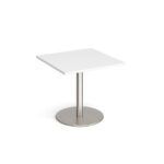 DAMS Monza square dining table with flat round base (800mm)-34803