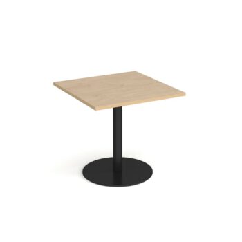 DAMS Monza square dining table with flat round base (800mm)-0