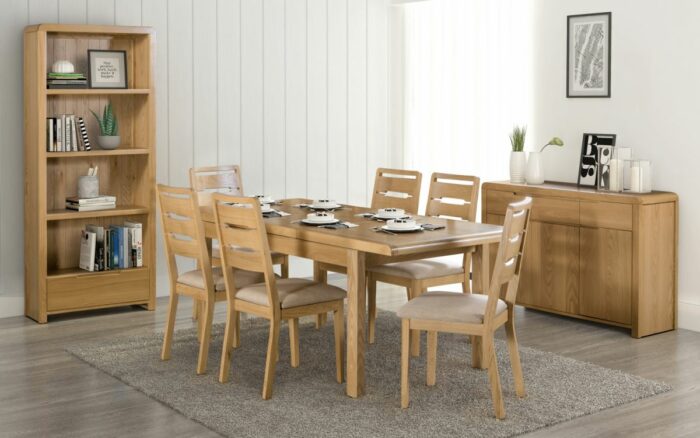 Julian Bowen Curve oak Extending Dining Table-6504