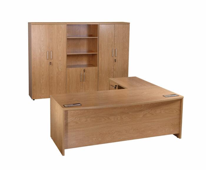 oi Alto Executive Bow Fronted Desk in crown cut oat or American Black Walnut-6382