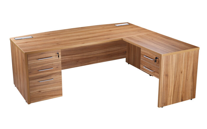 oi Alto Executive Bow Fronted Desk in crown cut oat or American Black Walnut-6376