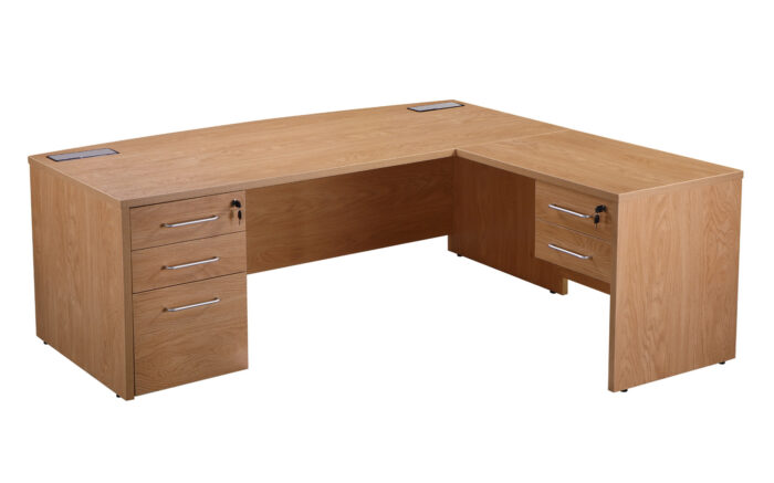 oi Alto Executive Bow Fronted Desk in crown cut oat or American Black Walnut-6387