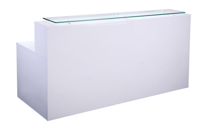 oi-White Gloss Reception Counter - with return-6610