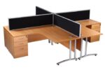 oi Desk Mounted Aluminium Screens Choice of Lengths-6680