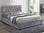 birlea fabric Cologne Bed grey or steel crushed velvet-18192