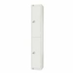 All White Metal 2 Door Personal Storage Locker-7365