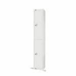 All White Metal 2 Door Personal Storage Locker-7364