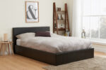 BIRLEA Berlin Ottoman Black or Brown Faux Leather Bed-7679