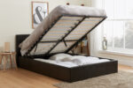 BIRLEA Berlin Ottoman Black or Brown Faux Leather Bed-7676