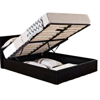 BIRLEA Berlin Ottoman Black or Brown Faux Leather Bed-0