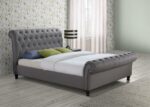 birlea fabric Castello Bed Frame charcoal/grey/steel crushed velvet-7706