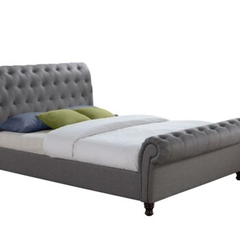 birlea fabric Castello Bed Frame charcoal/grey/steel crushed velvet-0