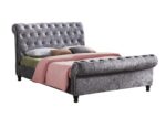 birlea fabric Castello Bed Frame charcoal/grey/steel crushed velvet-7705