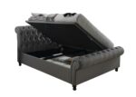 Birlea fabric Castello Side Ottoman Bed Frame charcoal/grey or steel crushed velvet-7717