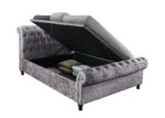 Birlea fabric Castello Side Ottoman Bed Frame charcoal/grey or steel crushed velvet-7711