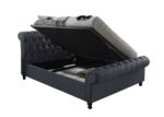 Birlea fabric Castello Side Ottoman Bed Frame charcoal/grey or steel crushed velvet-0