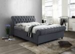 Birlea fabric Castello Side Ottoman Bed Frame charcoal/grey or steel crushed velvet-7714