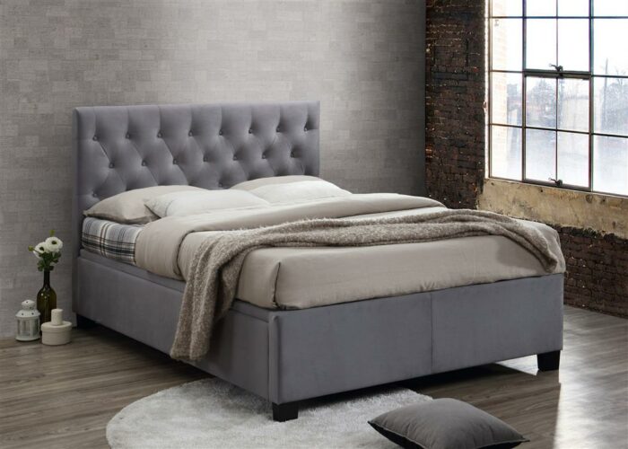 birlea fabric Cologne Ottoman Bed steel crushed velvet or grey-7723