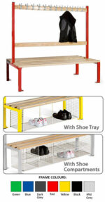 Junior School Cloakroom Benches With Hanging - Double Sided-7425