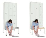 All White Metal 4 Door Personal Storage Locker-7371