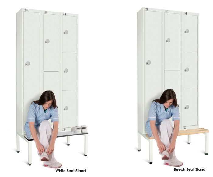 All White Metal 4 Door Personal Storage Locker-7371