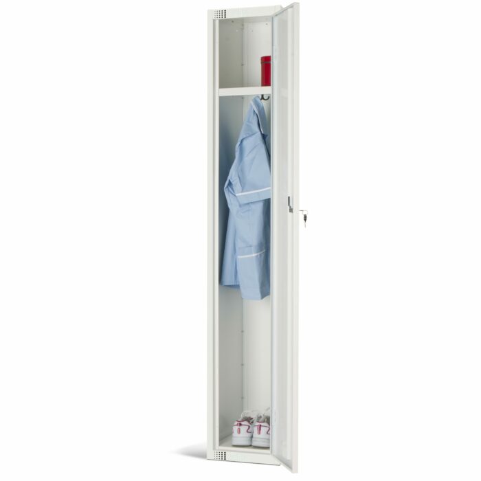 All White Metal 1 Door Personal Storage Locker-7336