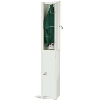 All White Metal 2 Door Personal Storage Locker-0