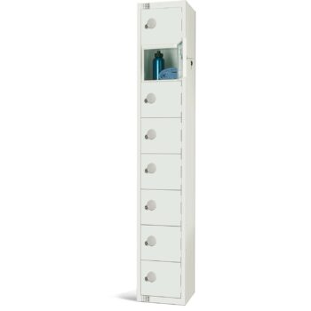All White Metal 8 Door Personal Storage Locker-0