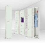 All White Metal 6 Door Personal Storage Locker-7389