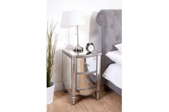 birlea Elysee Mirrored 2 Drawer Bedside-6683