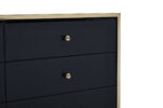 birlea Fenwick Black Glass & Gold 6 Drawer Chest-7597