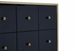 Birlea Fenwick Black Glass & Gold 12 Drawer Merchant Chest-7599