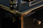 birlea Fenwick Black Glass & Gold 6 Drawer Chest-18147
