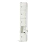 All White Metal 5 Door Personal Storage Locker-0