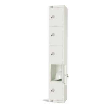 All White Metal 5 Door Personal Storage Locker-0