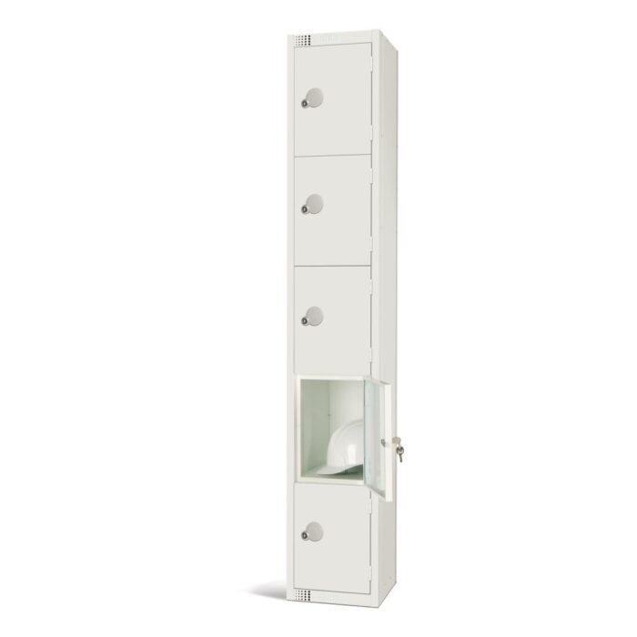 All White Metal 5 Door Personal Storage Locker-0