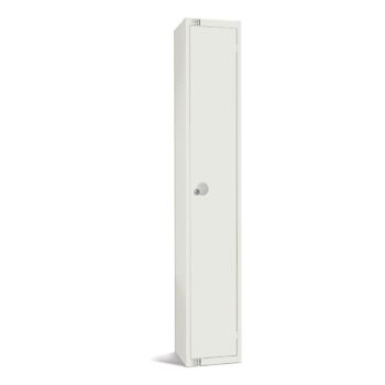 All White Metal 1 Door Personal Storage Locker-0