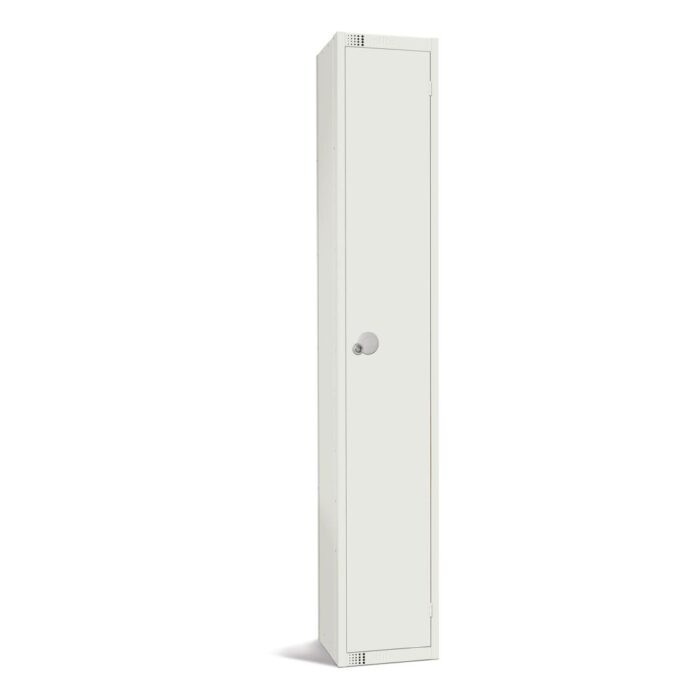 All White Metal 1 Door Personal Storage Locker-0