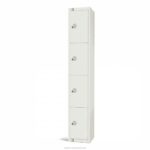 All White Metal 4 Door Personal Storage Locker-0